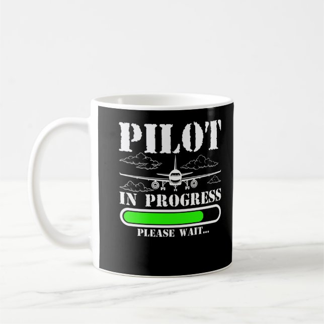 Framtida pilot som laddar flygplanet Funny Pilot Kaffemugg (Vänster)