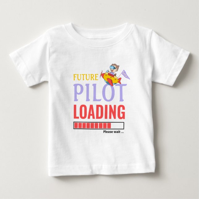 Framtida pilot som laddar Humor Personlig Boy T Shirt (Framsida)