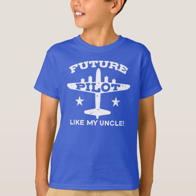 Framtida pilot som min farbror tee shirt (Framsida)