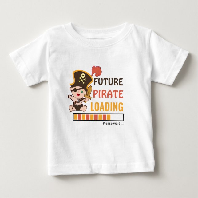 Framtida Pirat-laddning av nödfödelsedag Party gif T Shirt (Framsida)