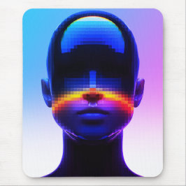 Framtida Pixel Art Porträtt – Digital Abstrakt Musmatta