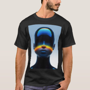 Framtida Pixel Art Porträtt T Shirt