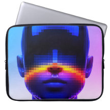 Framtida Pixelkonst Porträtt – Digital Abstrakt