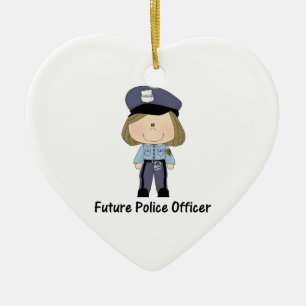 framtida polis (flickan) julgransprydnad keramik