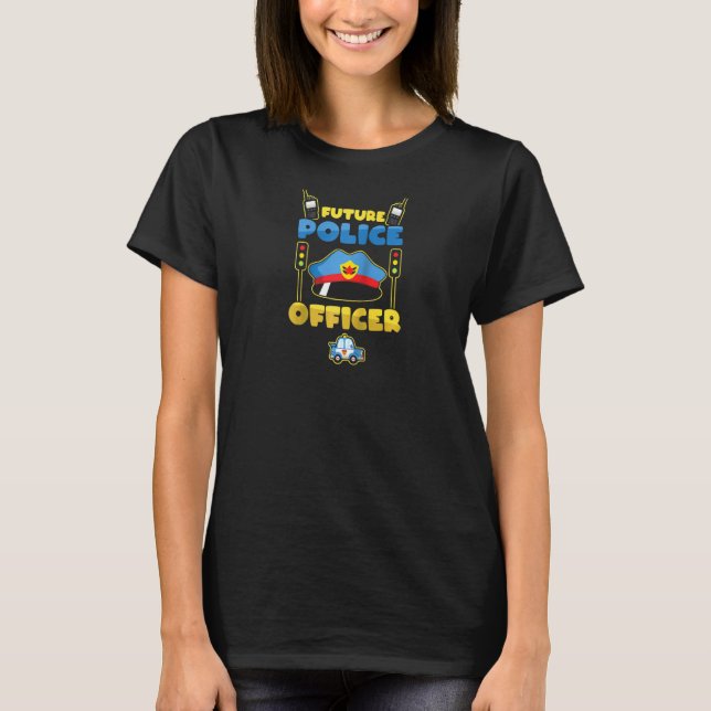 Framtida polis Policeman Child Boy Inspecto T Shirt (Framsida)