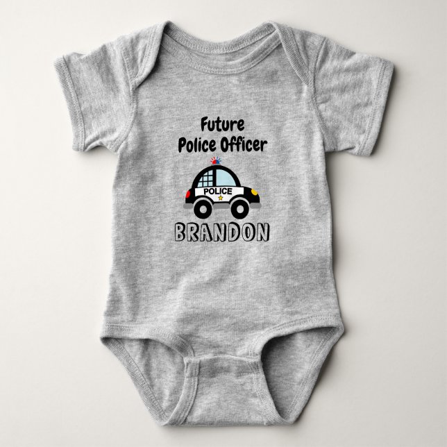 Framtida polispolis, polisbil anpassningsbar Baby  T Shirt (Framsida)