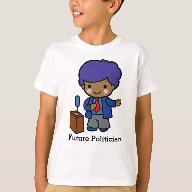 Framtida Politikar/högtalare med blått hår T Shirt (Framsida)