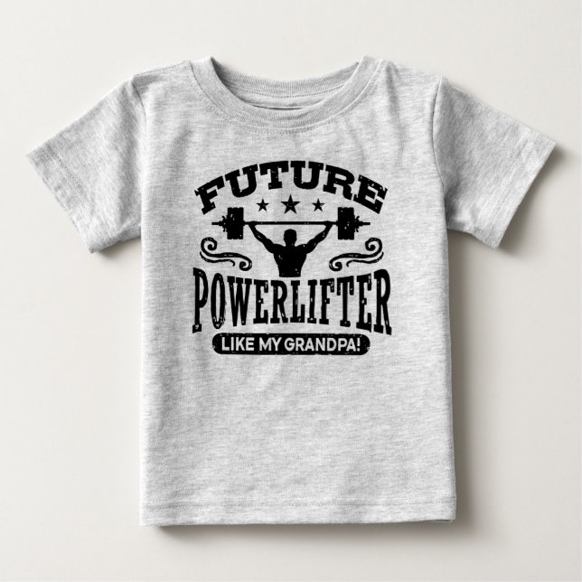 Framtida Powerlifter som min farfar T Shirt (Framsida)