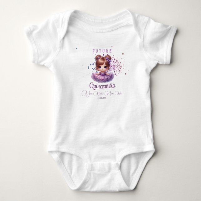 Framtida Quinceañera Baby Outfit - Lilac Lila Gift T Shirt (Framsida)