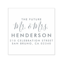 Framtida Returadressen Mr. & Mrs. Script Modern Na Självfärgande Stämpel