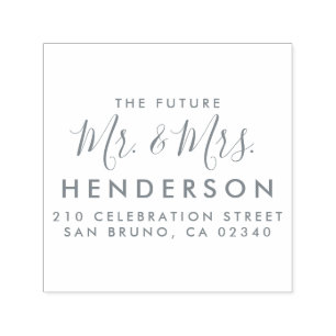 Framtida Returadressen Mr. & Mrs. Script Modern Na Självfärgande Stämpel