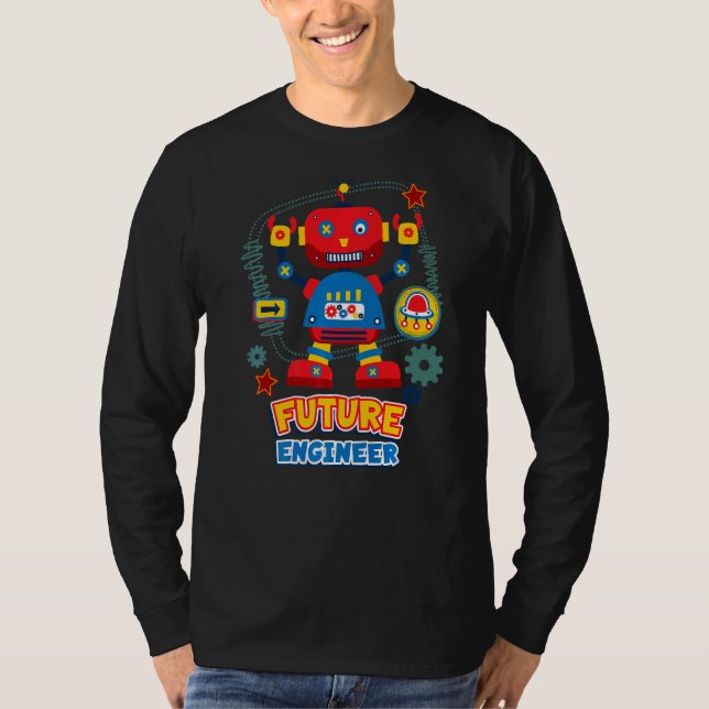 Framtida Robotics Engineering Ingenjör Kid Robot T Shirt (Framsida)