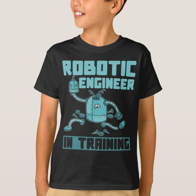 Framtida Robotics Ingenjör Boy Girl Robot T Shirt (Framsida)