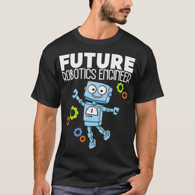 Framtida robotics Ingenjör Robotics Engeneering  T Shirt (Framsida)
