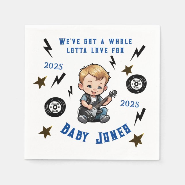 framtida Rocker Rock N Roll Lotta Kärlek Pojke Pappersservett (Framsidan)