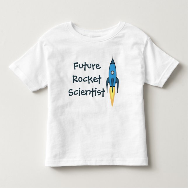 Framtida Rocket Scientist Blue Rymden Funny Boy T-shirt (Framsida)