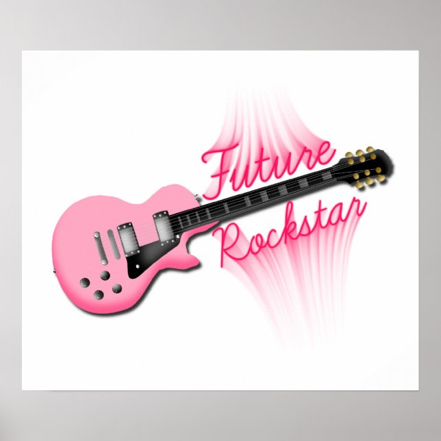 Framtida Rockstar rosa Guitar poster (Framsidan)