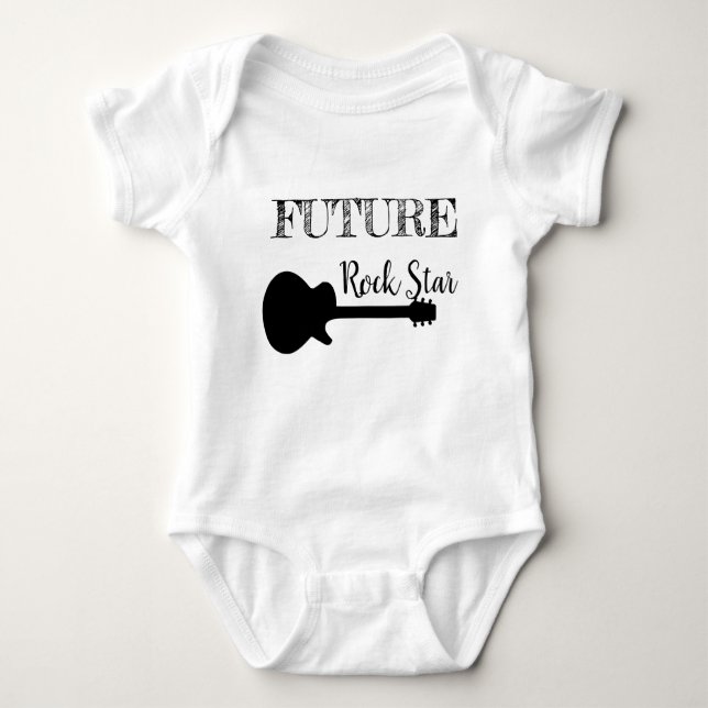 Framtida Rockstjärna Baby Bodykostym T Shirt (Framsida)