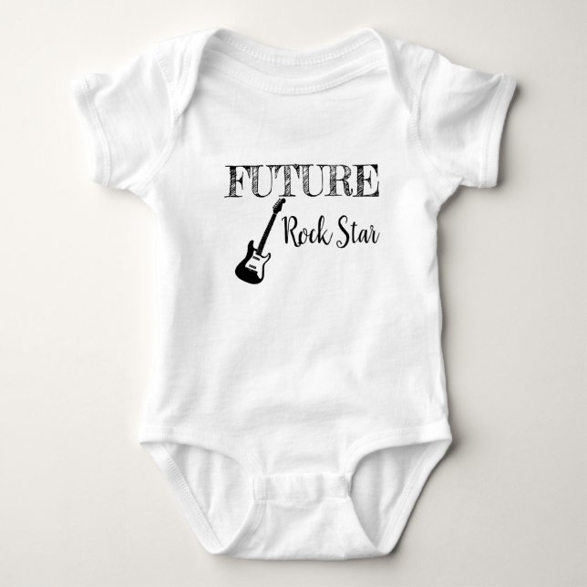 Framtida Rockstjärna Baby Bodykostym T Shirt (Framsida)