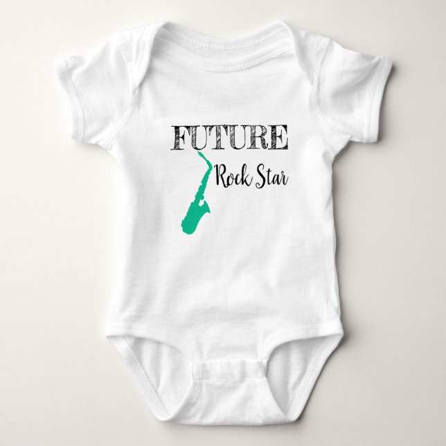 Framtida Rockstjärna Baby Bodykostym T Shirt (Framsida)