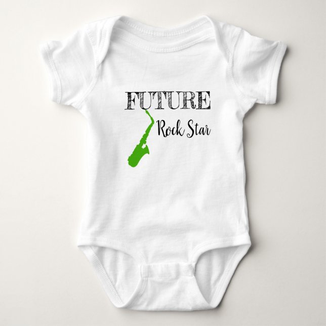 Framtida Rockstjärna Baby Bodykostym T Shirt (Framsida)