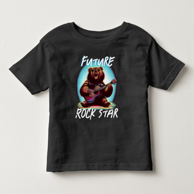 Framtida Rockstjärna - färgat björn T Shirt (Framsida)