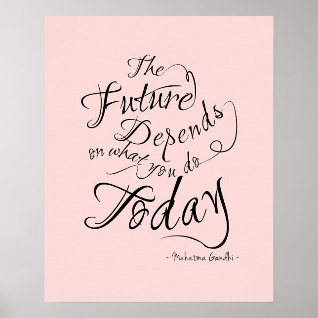 Framtida - Rosa Calligraphy Inspirational Poster (Framsidan)