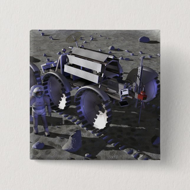 Framtida rymdforskning uppdrag 10 knapp (Framsida)