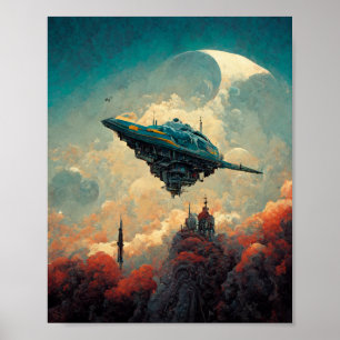 Framtida Sci-Fi Art Poster