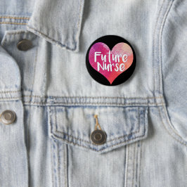 Framtida sjuksköterskavattenfärghjärta knapp