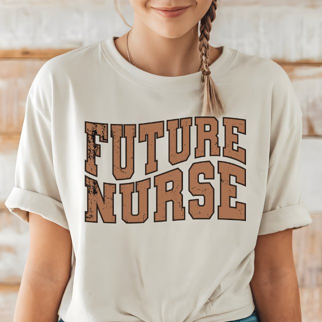 Framtida sjuksköterskevja, sjuksköterskan Student  T Shirt (future nurse shirt, graduation gift, nursing student shirt, nurse gift, brown coquette bow, )