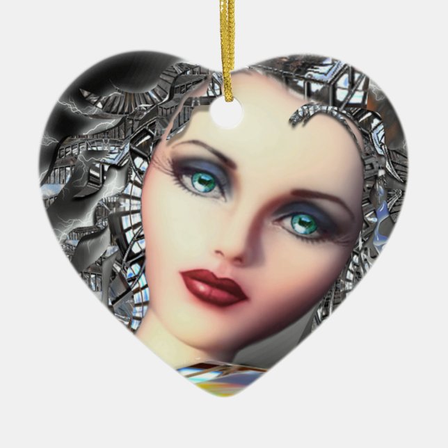 Framtida skönhet julgransprydnad keramik (Framsidan)