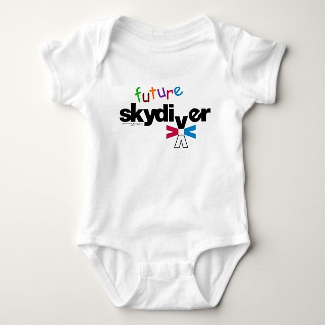 Framtida Skydiver Baby Bodykostdräkt T Shirt (Framsida)
