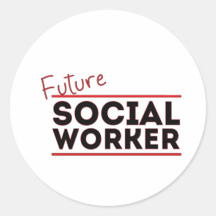 Framtida Social-arbetare Runt Klistermärke