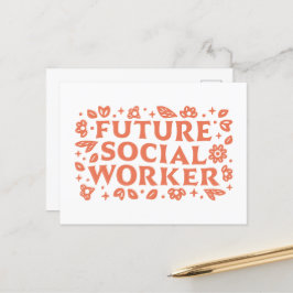 Framtida social-arbetsflicka estetiskt vykort