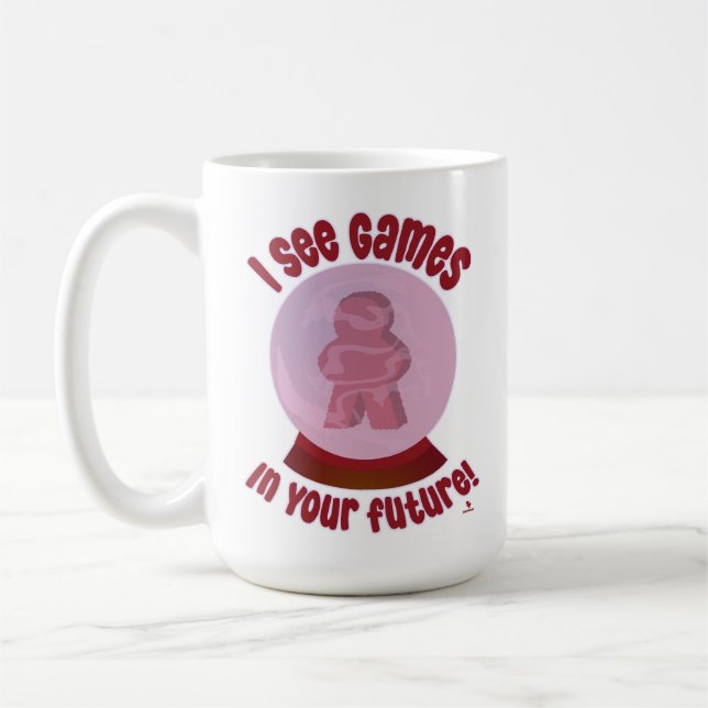 Framtida Spel Kristallkulla Hobby Förutspå Detta Kaffemugg (Vänster)