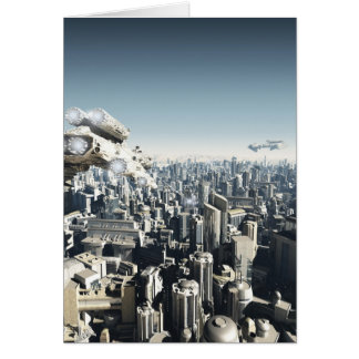 Framtida stad under attack hälsningskort