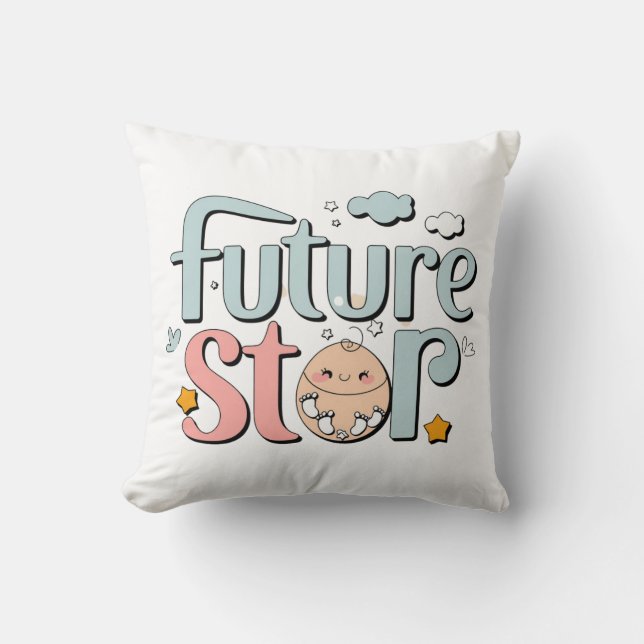 Framtida stjärnor - avtryck av Cute Baby Kudde (Framsida)