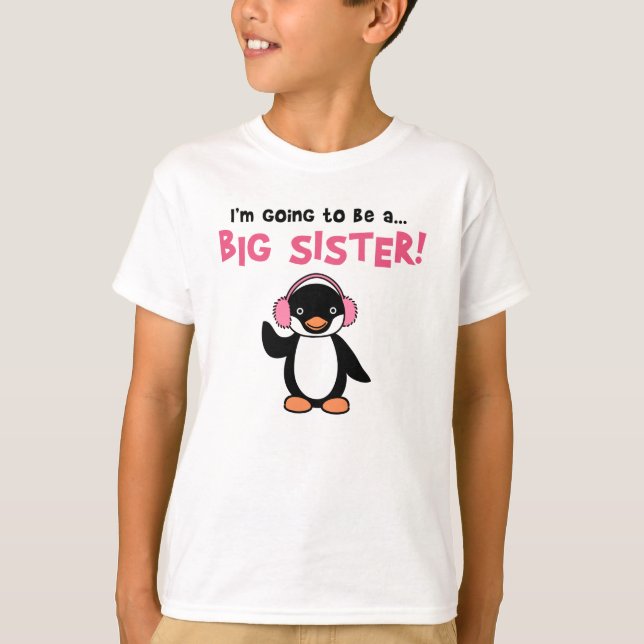 Framtida storasyster - pingvin t-shirt (Framsida)