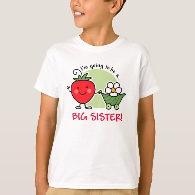 Framtida storasysterjordgubbe tee shirt (Framsida)
