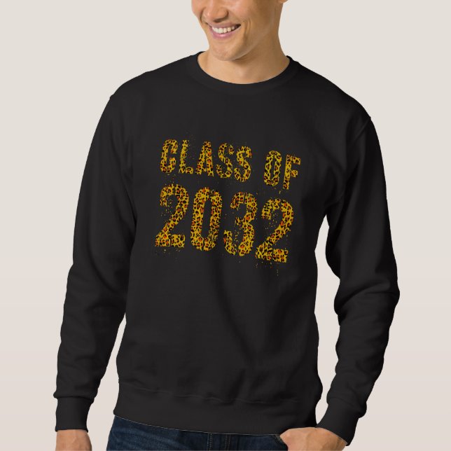 Framtida Studenten-klass av 2032 Leopardutskrift 3 Lång Ärmad Tröja (Framsida)