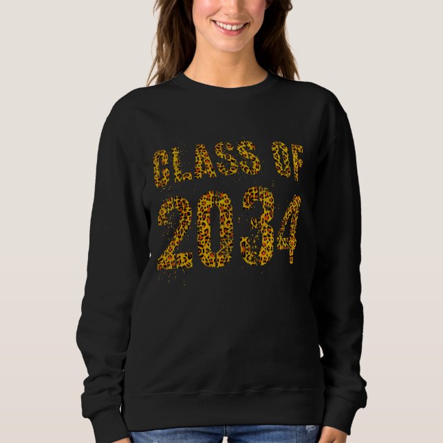 Framtida Studenten-klass av 2034 Leopard Print 1 T Shirt (Framsida)