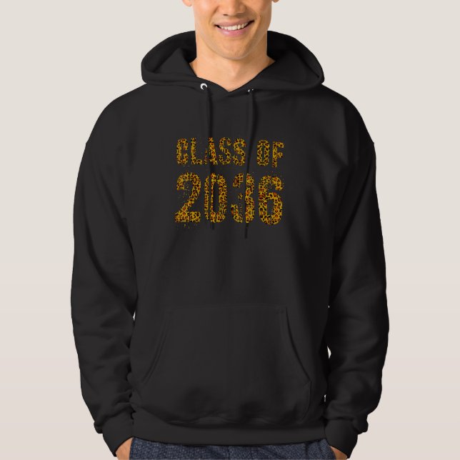 Framtida Studenten-klass av 2036 Leopard Print Pre Hoodie (Framsida)