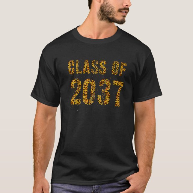 Framtida Studenten-klass av 2037 leopardskrivare T Shirt (Framsida)