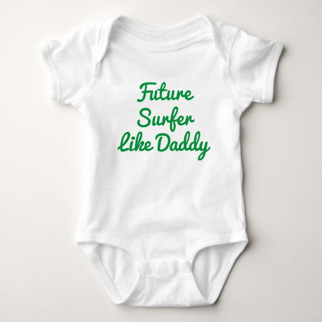 Framtida surfa som pappa Baby Bodykostydräkt T Shirt (Framsida)