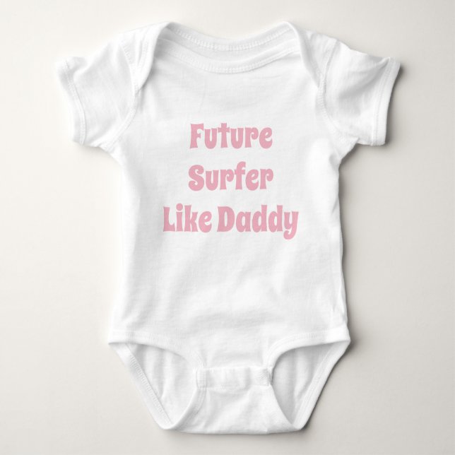 Framtida surfer som pappa Baby Bodydräkt T Shirt (Framsida)