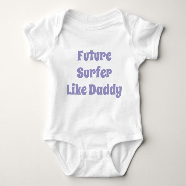 Framtida surfer som pappa Baby Bodydräkt T Shirt (Framsida)