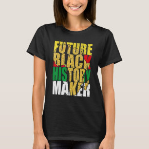 Framtida svart historieskapare med afrikansk Karta T Shirt