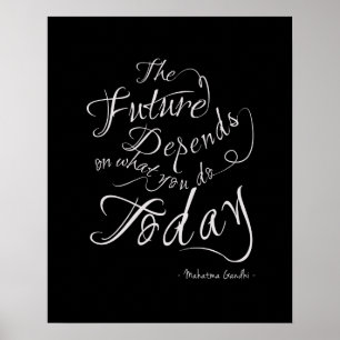 Framtida - svart kalligrafiinspiration Poster
