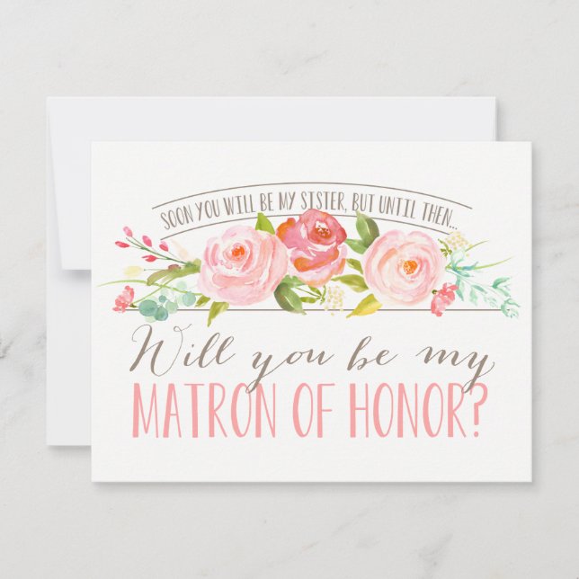 Framtida syster | Bridesmaid Matron of Honor Inbjudningar (Framsida)